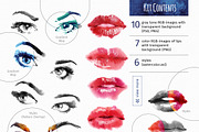 Watercolor makeup. Eyes and lips., an Illustration by ognivo (Thumbnail 2 of 4)