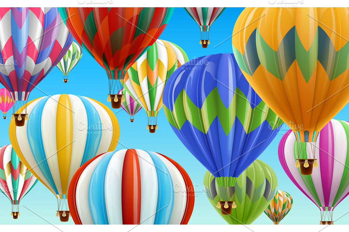 Hot air balloons in the sky, a Decorative Illustration by TotallypicRF