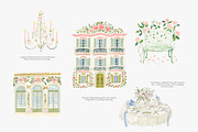 watercolor pastel rococo clipart set, a Decorative Illustration by Patishop Art (Thumbnail 7 of 9)