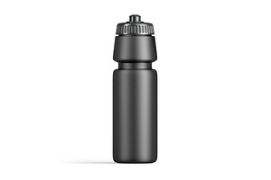 Black Plastic Sport Bottle 3D Model