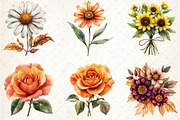 Watercolor Fall Flowers Clipart, an Illustration by Rose Art (Thumbnail 4 of 4)
