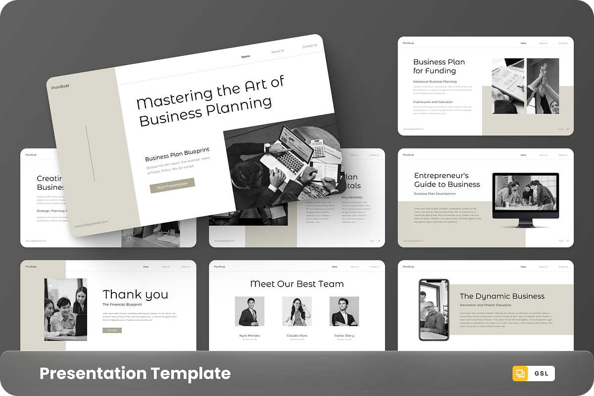 Business Plan Google Slide Template, a Presentation Template by GraphauseProject (Photo 1 of 6)