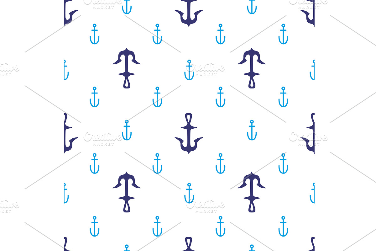 Anchor seamless pattern. Anchors, a Texture Illustration by Valerie Bodnar