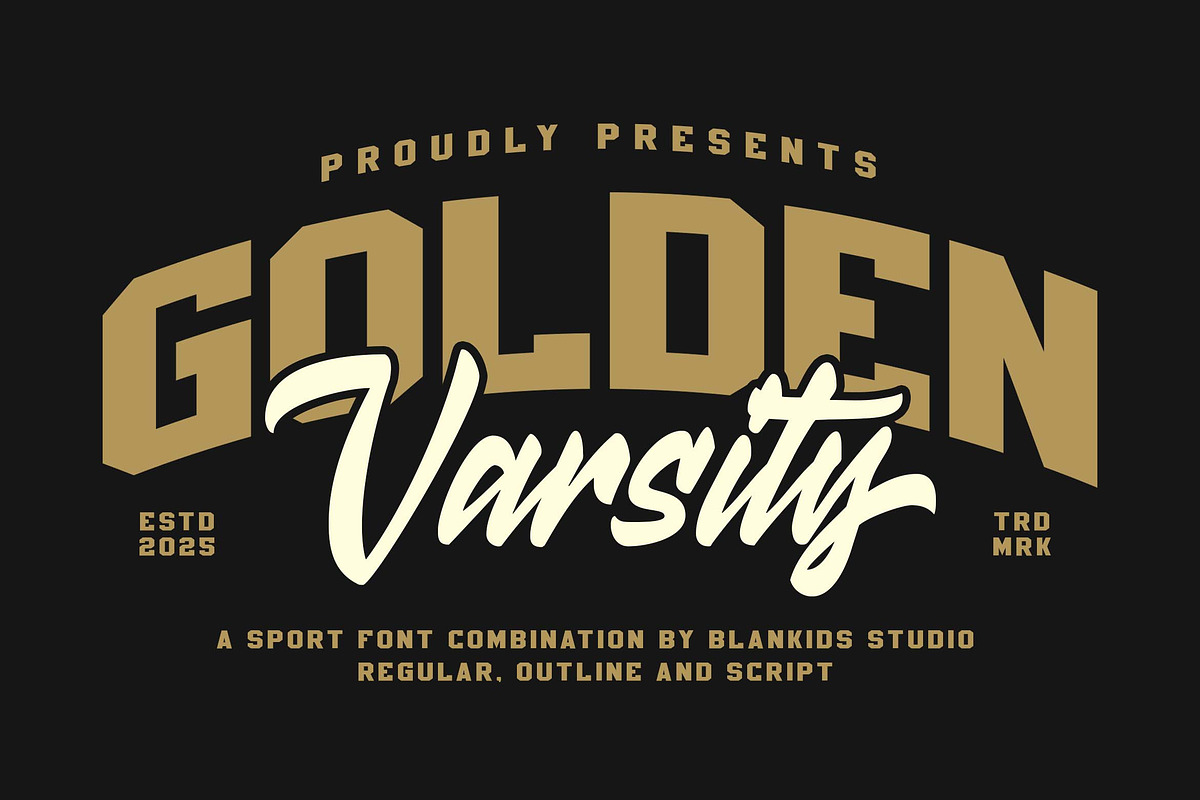 Golden Varsity a College Duo Font, a Slab Serif Font by Blankids Studio (Photo 1 of 14)