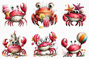 Whimsical Summer Crab Clipart, an Illustration by Craft Nest (Thumbnail 3 of 12)