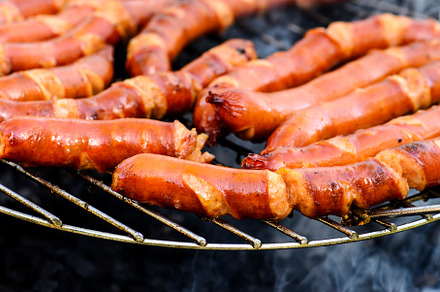 Grilled sausages bbq. summer food, a Food & Drink Photo by hitdelight