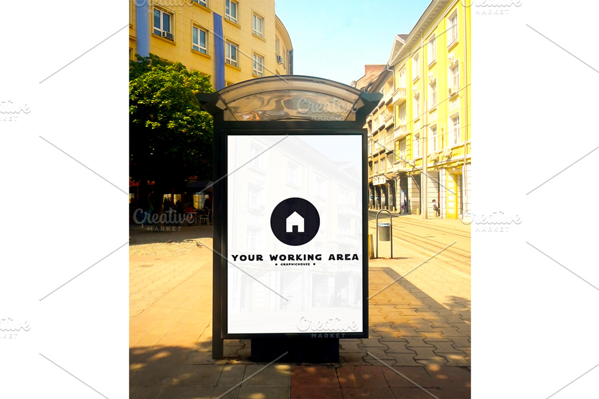 Bus Stop Mockup, a Household Mockup by graphichouse