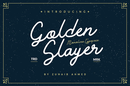 Golden Slayer - Monoline Typeface, a Script Font by ZHR Creative