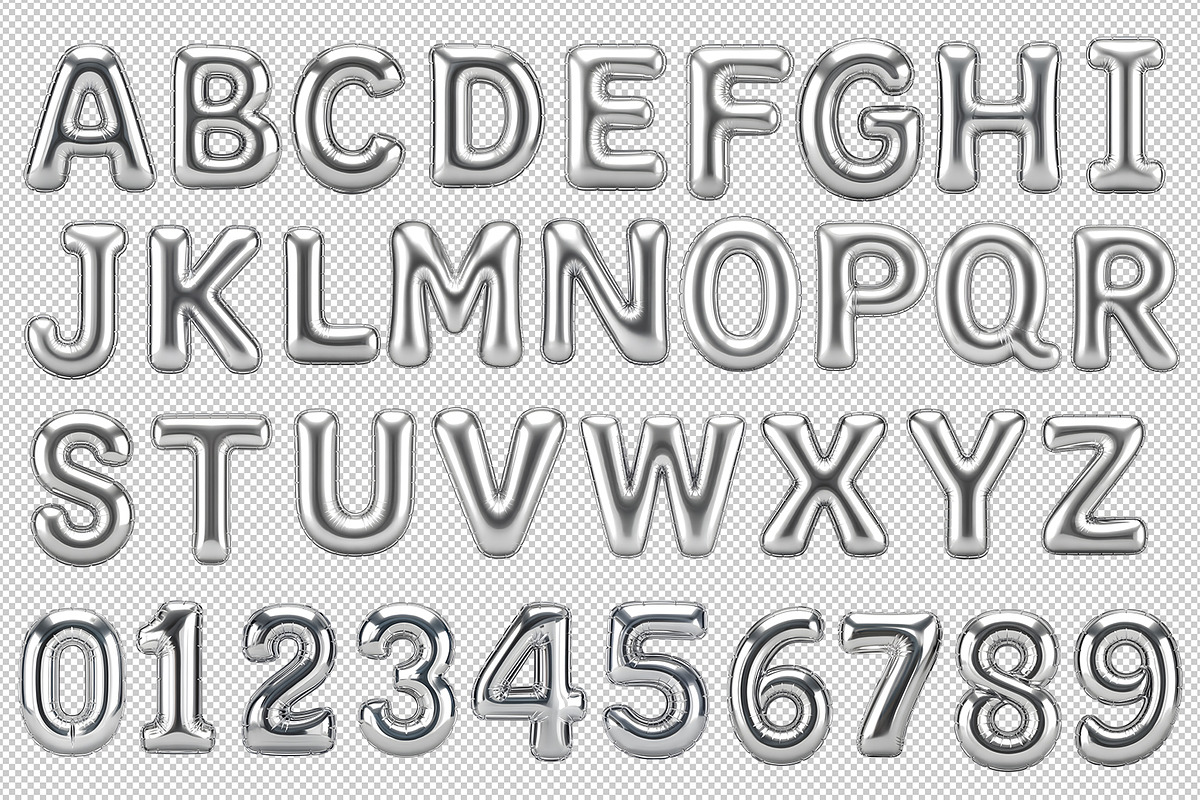 Chrome Alphabet PNG Clipart Pack, an Object Graphic by NataKa (Photo 3 of 6)