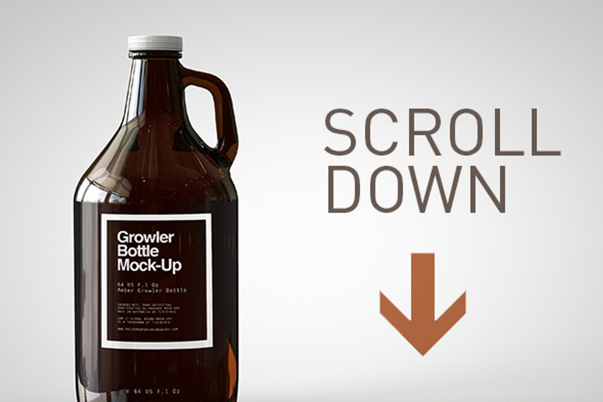 Growler Beer Bottle Mock-Up, a Household Mockup by TSOBG (Photo 33 of 33)