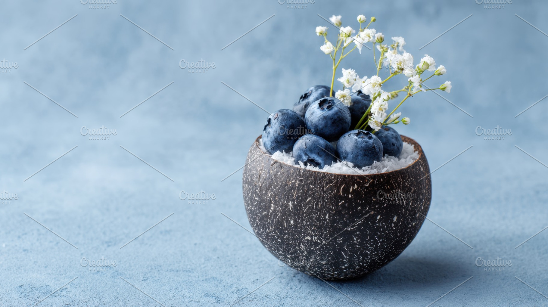 Fresh blueberries in a rustic bowl, a Photo by Beautiful things