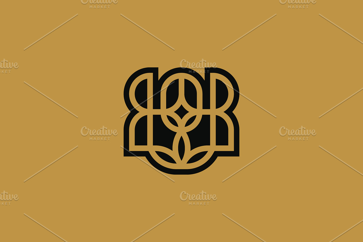 elegant letter R or RR floral logo, a Branding & Logo Template by Rasagama Studio