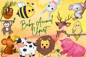 BABY ANIMALS SUBLIMATION CLIPART SET