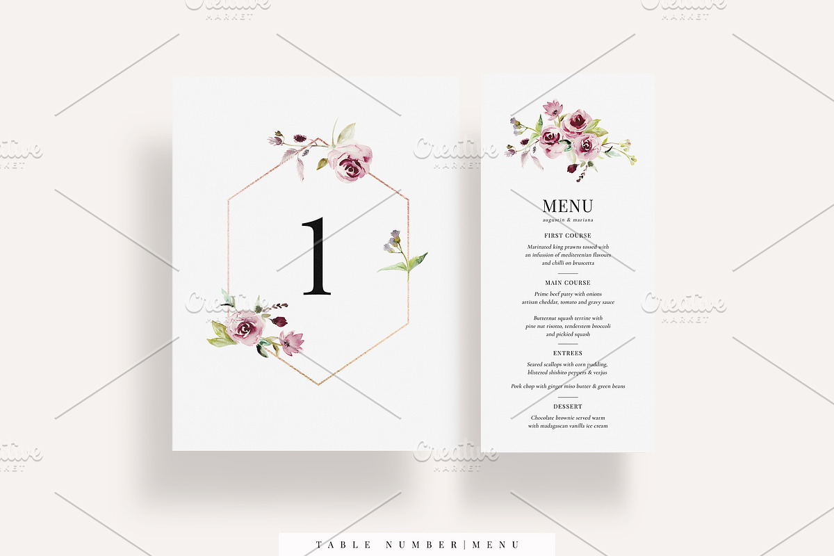 Burgundy Wedding Invitation Suite, an Invitation Template by Azka Creative (Photo 4 of 4)