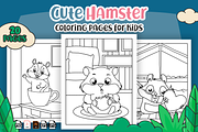 Hamster Coloring Pages for Kids, an Animal Illustration by Sultana177 (Thumbnail 1 of 3)