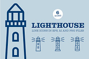 Set of lighthouse line icons, an Outline Icon by Type Twice (Thumbnail 1 of 2)