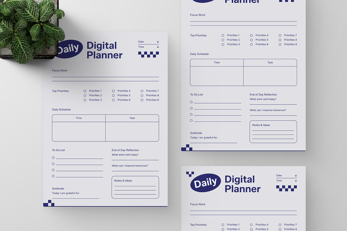Daily Digital Planner, a Flyer Template by Annora Studio (Photo 3 of 6)