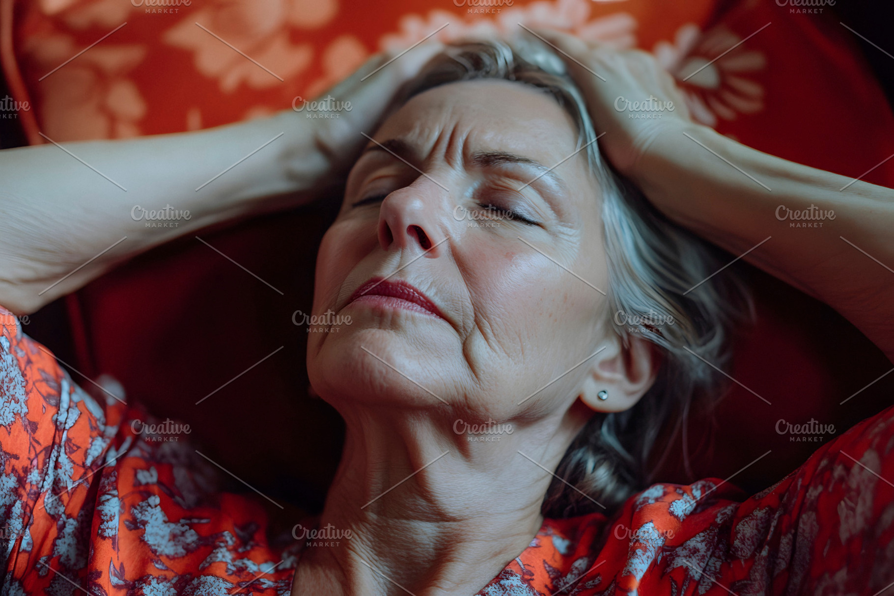senior caucasian woman relaxing, generative AI, a Photo by Nito