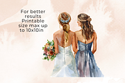 Bride and Bridesmaid Clipart, a Person Illustration by Anca Digital Vibe (Thumbnail 4 of 7)