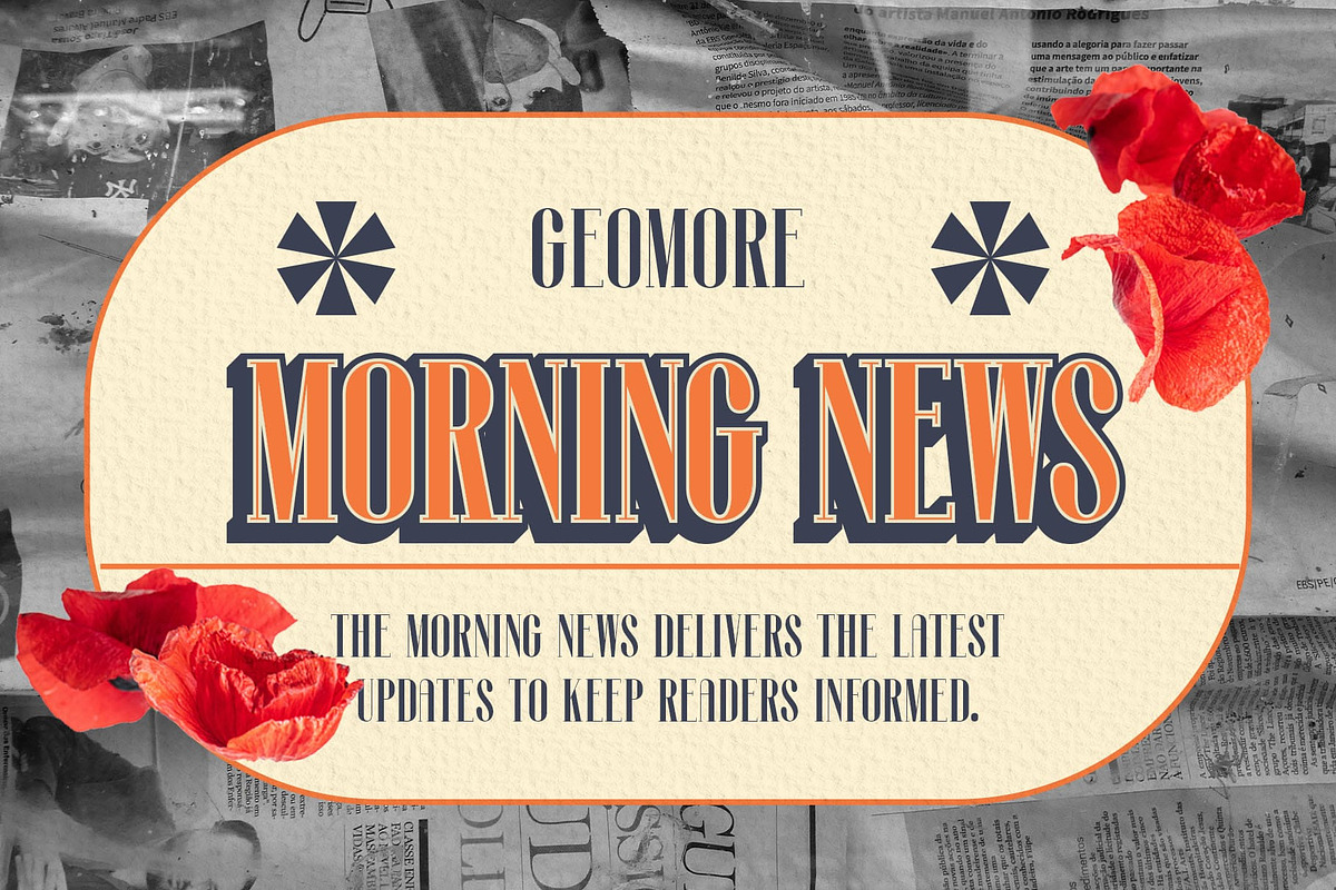 Geomore 3D, a Serif Font by Craft Supply Co. (Photo 2 of 8)