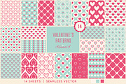 14 Seamless Patterns with Hearts, a Pattern Graphic by KannaaDesign (Thumbnail 1 of 4)