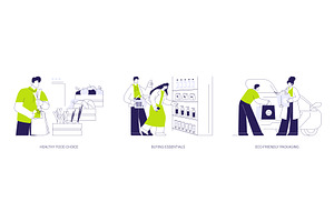 Grocery shopping isolated cartoon, a Person Illustration by Visual Generation