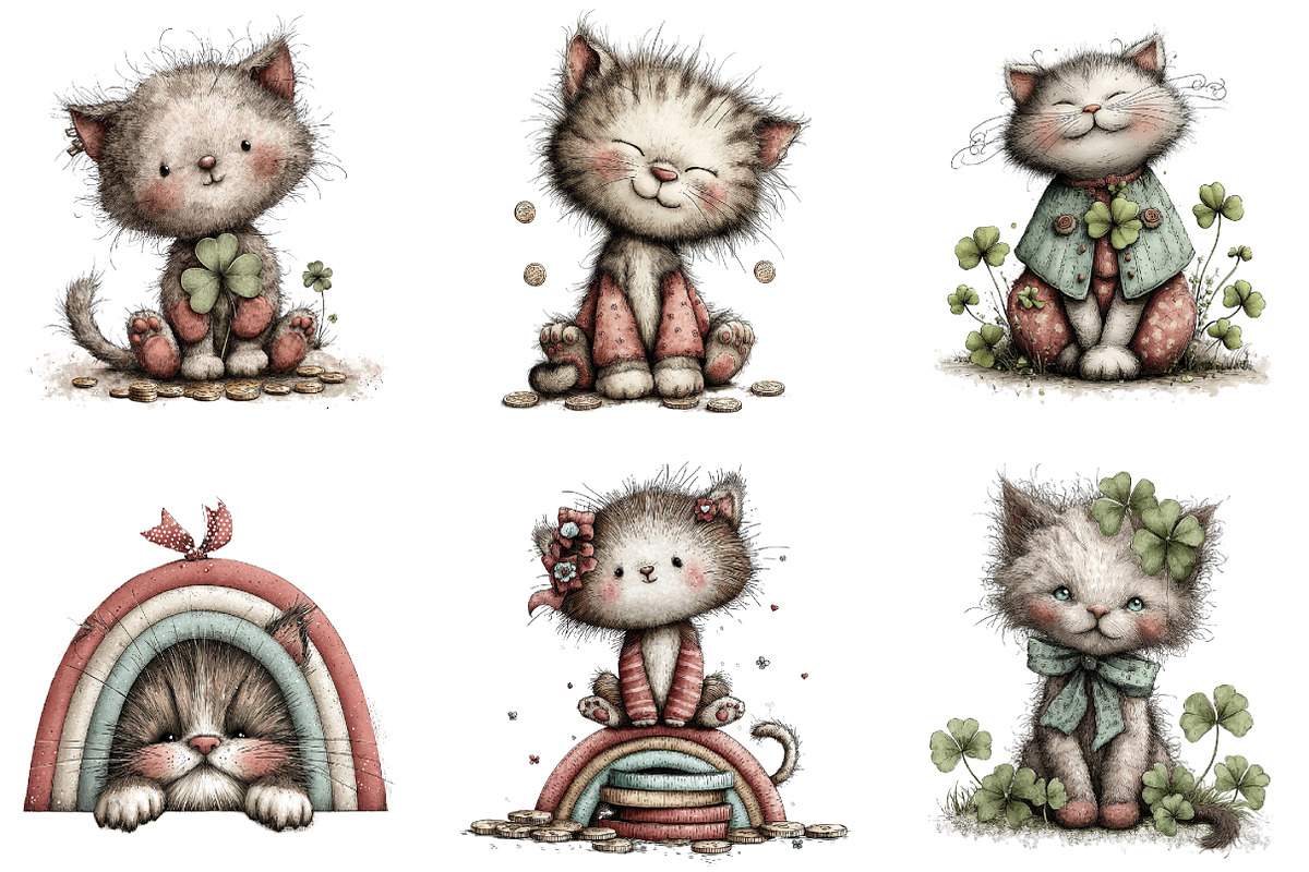 St Patrick Day Cats Clipart, an Illustration by designcity5 (Photo 5 of 5)