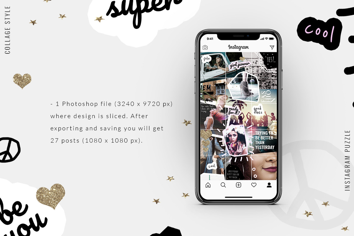 Instagram PUZZLE template - Collage, a Social Media Template by CreativeFolks (Photo 4 of 5)