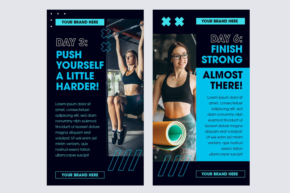 Fitness Challenge Daily Stories, a Templates & Theme by studiogstock (Photo 3 of 4)