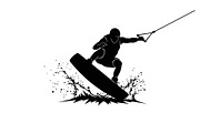 Water Ski Silhouette Vector Bundle, an Illustration by Designs_River (Thumbnail 14 of 51)