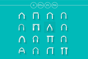 Archway flat silhouette vector icons, an Icon by YershovOleksandr