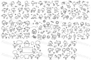 Doodle cartoon happy kids big bundle, an Animal Illustration by Bubert Art (Thumbnail 5 of 5)