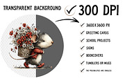 Cute Watercolor Mouse Bundle, an Animal Illustration by Craft Nest (Thumbnail 2 of 6)