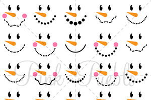 Snowman Faces Clipart & Vectors, an Illustration by PinkPueblo