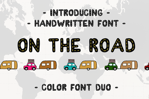 On The Road OpenType-SVG Font preview 7