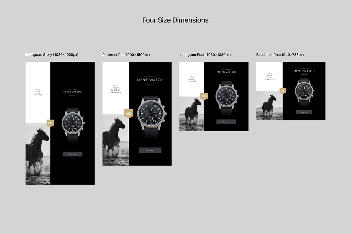 Jewelry Watch Canva Social Template, a Social Media Template by Goashape Studio (Photo 4 of 12)