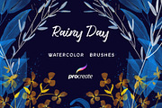 Rainy Day Procreate brushes, an Object Graphic by Olga Brinza (Thumbnail 1 of 7)