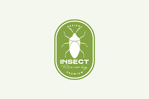 Insect Beetle Badge Vintage Logo