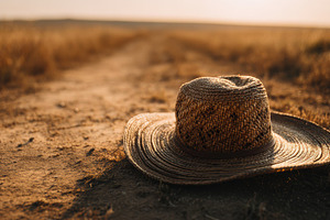 Straw Hat on Path, Summer Field, a Beauty & Fashion Photo by Virgo Studio