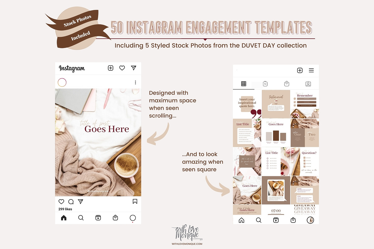 50 Instagram Post Canva Templates, a Social Media Template by With Love Monique (Photo 4 of 14)