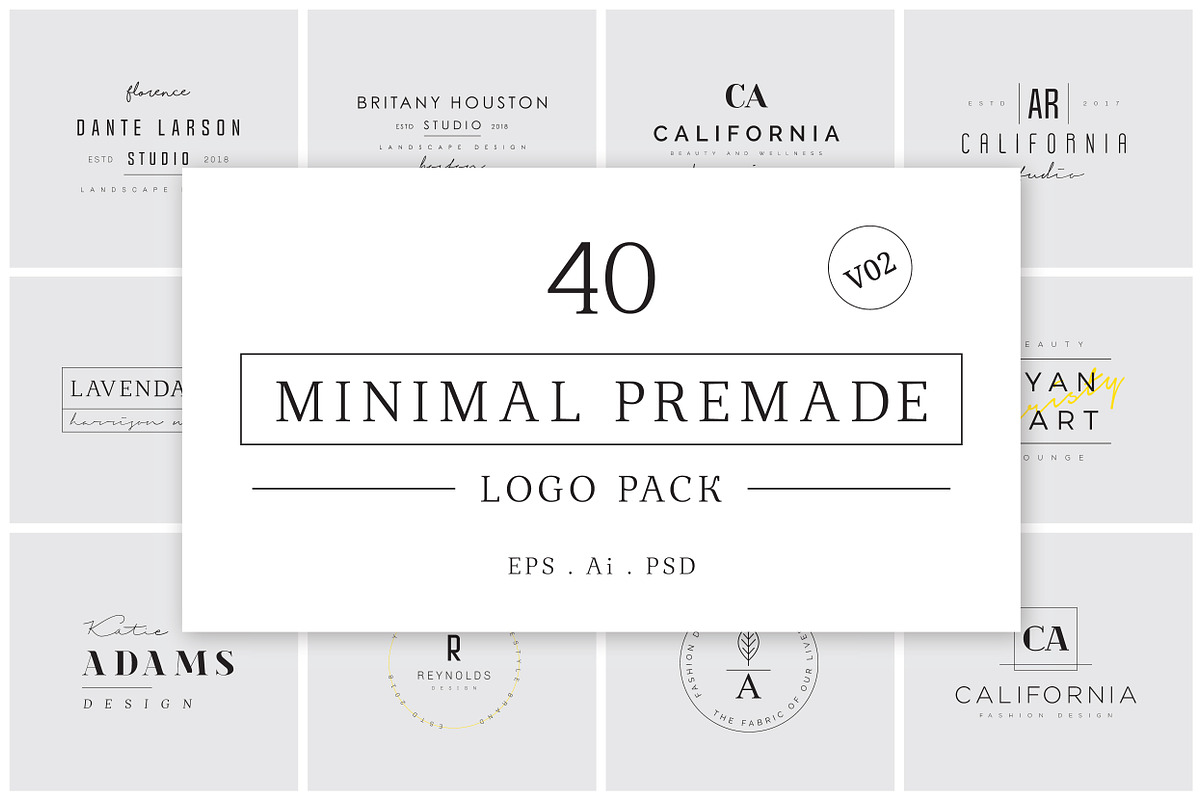 Minimal Premade Logo Bundle V02, a Branding & Logo Template by XpertgraphicD (Photo 1 of 12)