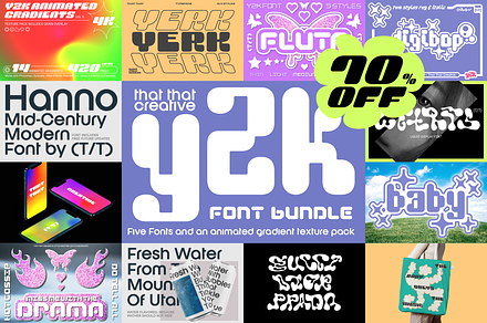 Y2K Font Bundle, a Font by That That Creative