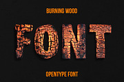Burning Wood Font, a Font by Handmadefont (Thumbnail 1 of 8)