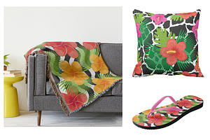 Tropical Flowers/animal Skin Pattern