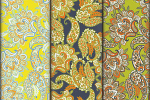 3 Fabfic Paisley seamless patterns