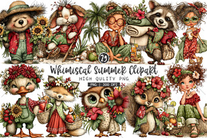 Whimsical Summer PNG Clipart, a Seasonal Illustration by OK Design