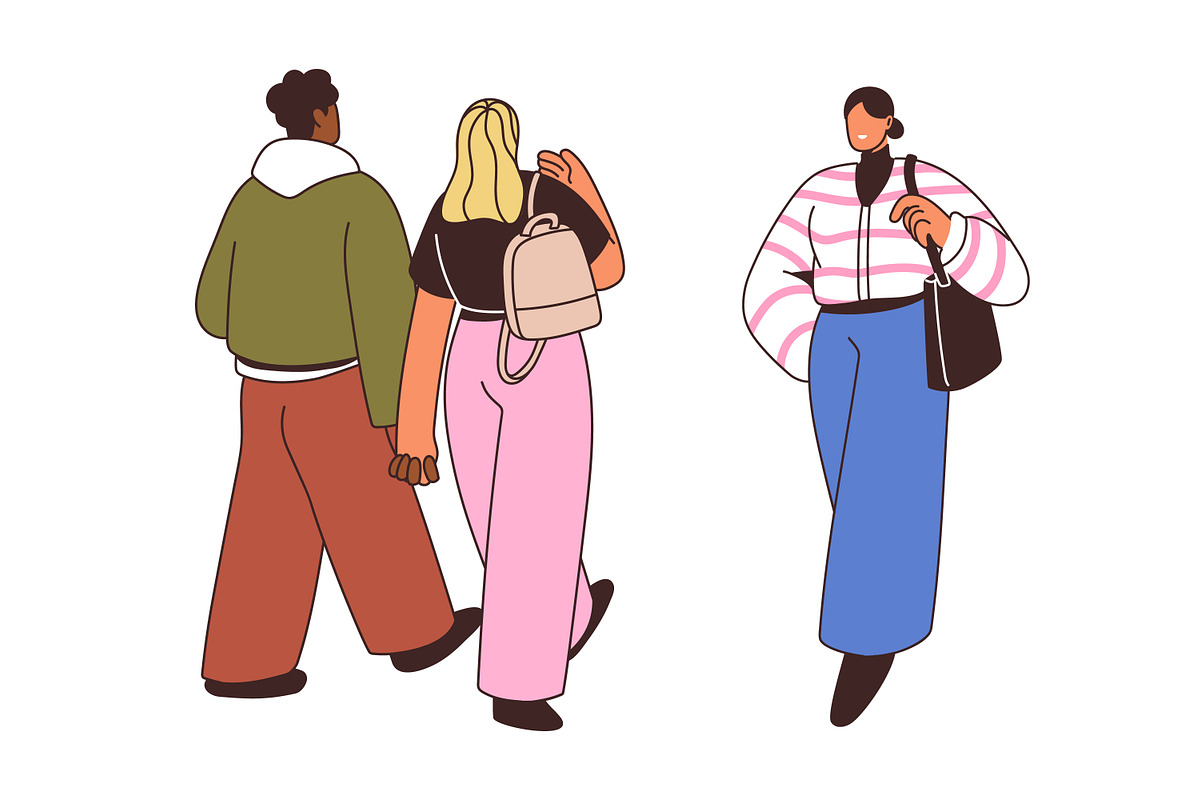 People citizens walk on street set, a Person Illustration by Good Studio (Photo 4 of 10)