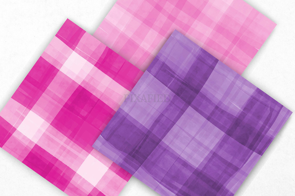 Pink and Purple Watercolor Plaid, an Illustration by Pixafied (Photo 3 of 3)