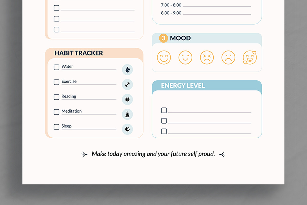 Daily Planner And Habit Tracker, a Stationery Template by ContestDesign (Photo 5 of 5)