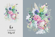 Bouquet of flowers. Watercolor., an Illustration by OlgaAlekseenko (Thumbnail 2 of 4)